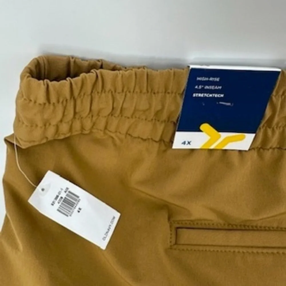 2 Old Navy Mens 4X StretchTech‎ High Rise Go-H2O 4-Way Stretch Shorts Brown Red